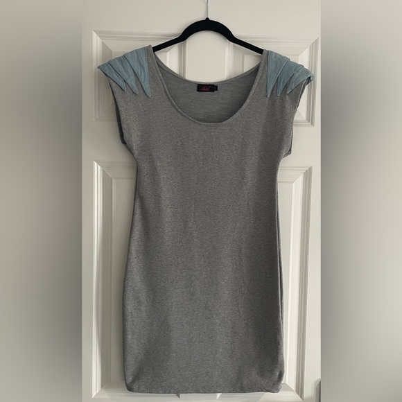 Motel Rocks Dresses & Skirts - Motel Rocks Grace Dress - Grey and Blue - Size L / 14